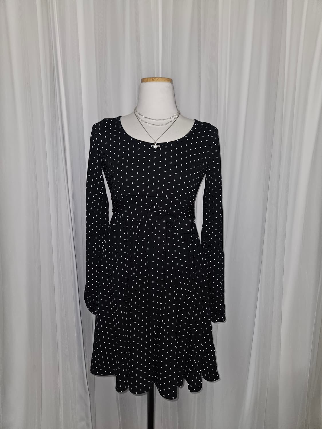 ingni 히메 도트 리본 원피스 상품이미지2