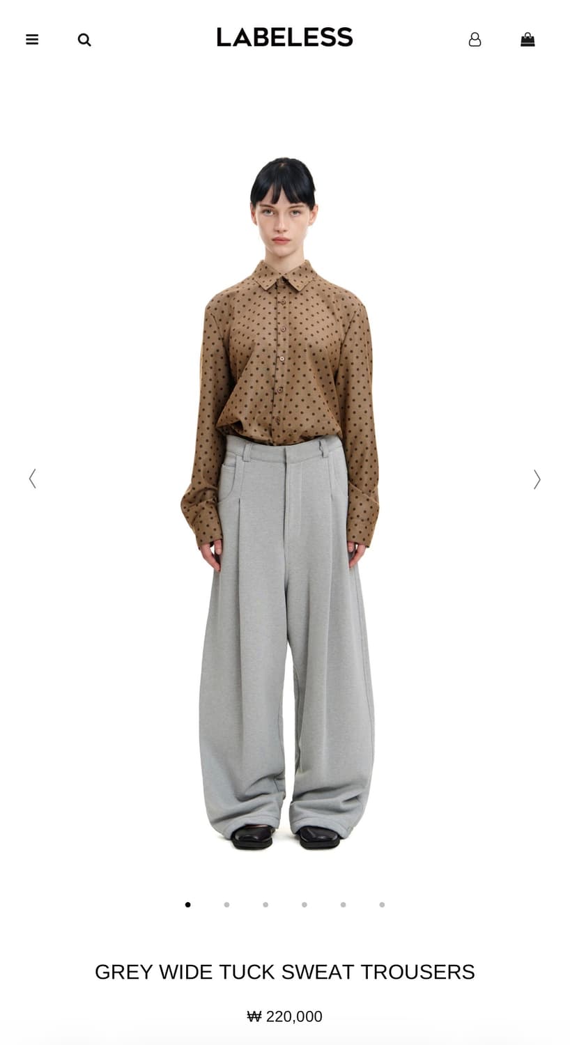 레이블리스 그레이 와이드 턱 스웻 트라우저 팬츠 그레이 2 상품이미지3