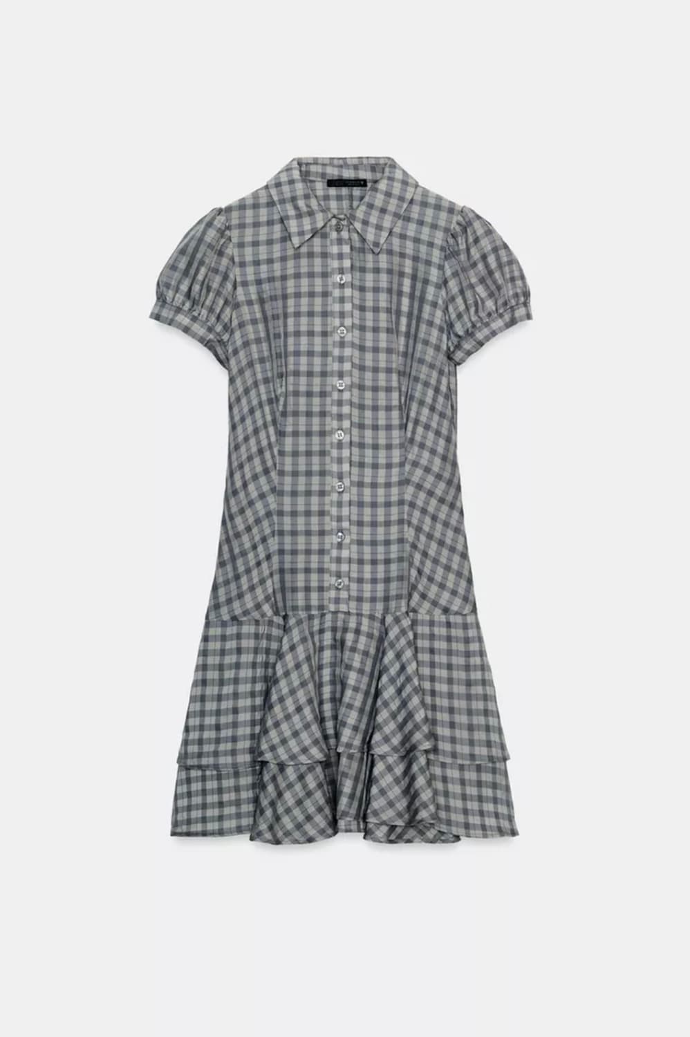 프릴 체크 미니 원피스 ZARA  상품이미지3