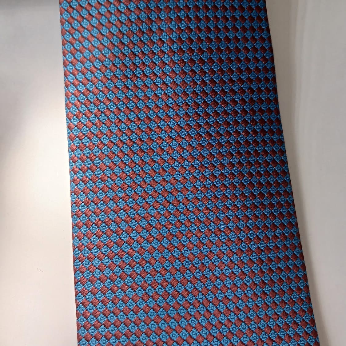 DAKS 닥스 실크 블루 체크 패턴 넥타이 8cm 새상품 E846 상품이미지6