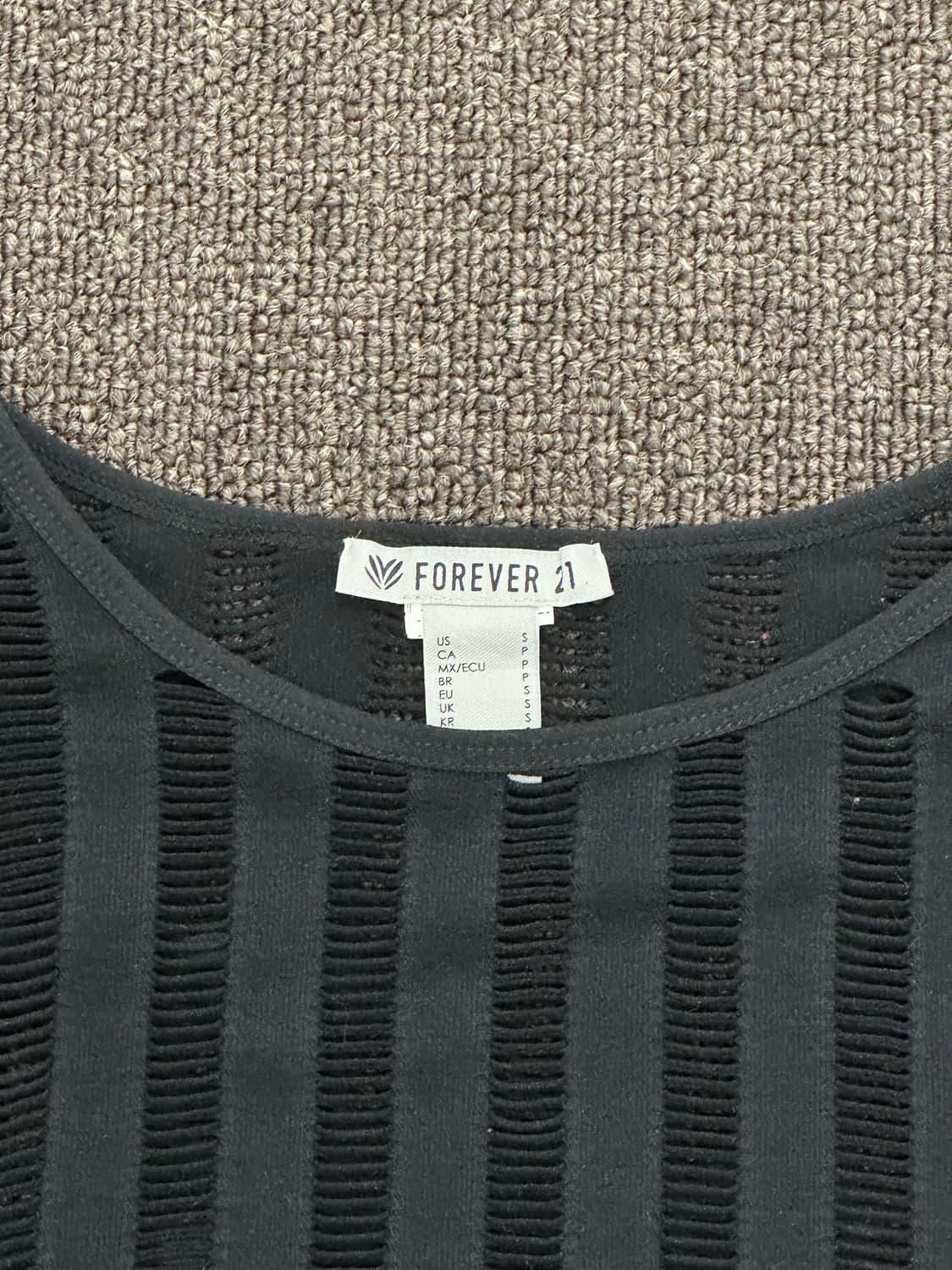 S)Forever 21 빈티지 여성 블랙 시스루 니트 탑 상품이미지2