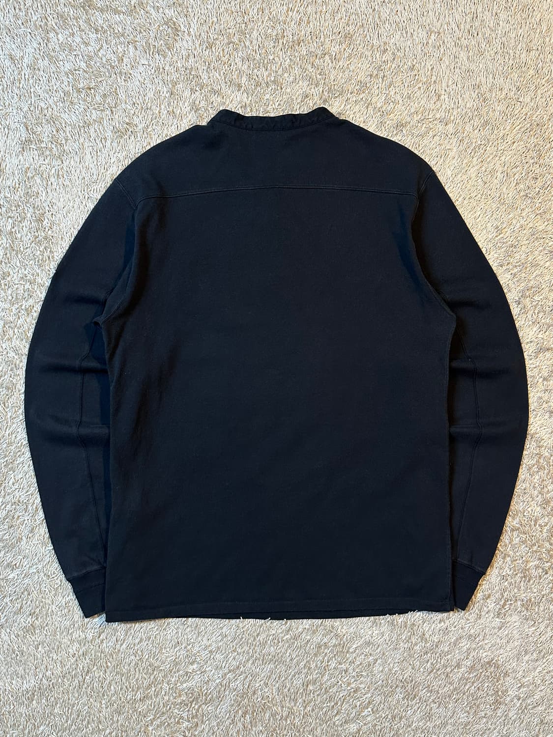 매장판) 19SS 스톤아일랜드 자수로고 헨리넥 긴팔 티셔츠 블랙 상품이미지3