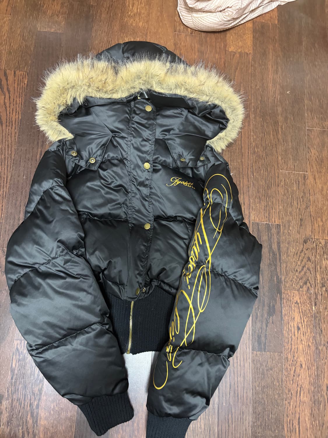 타오바오 퍼 크롭 패딩 갸루 오네갸루 오네걀 상품이미지1