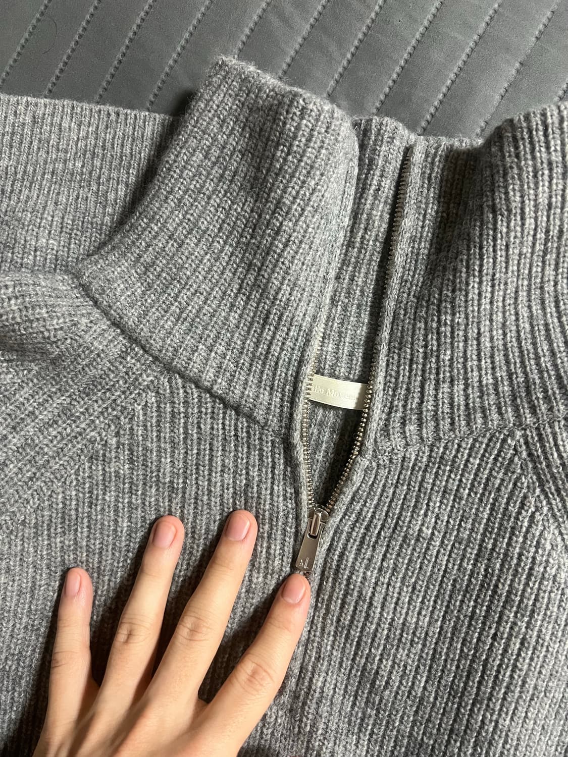 월스와일무브먼트 캐시미어 하프집업 니트 상품이미지1