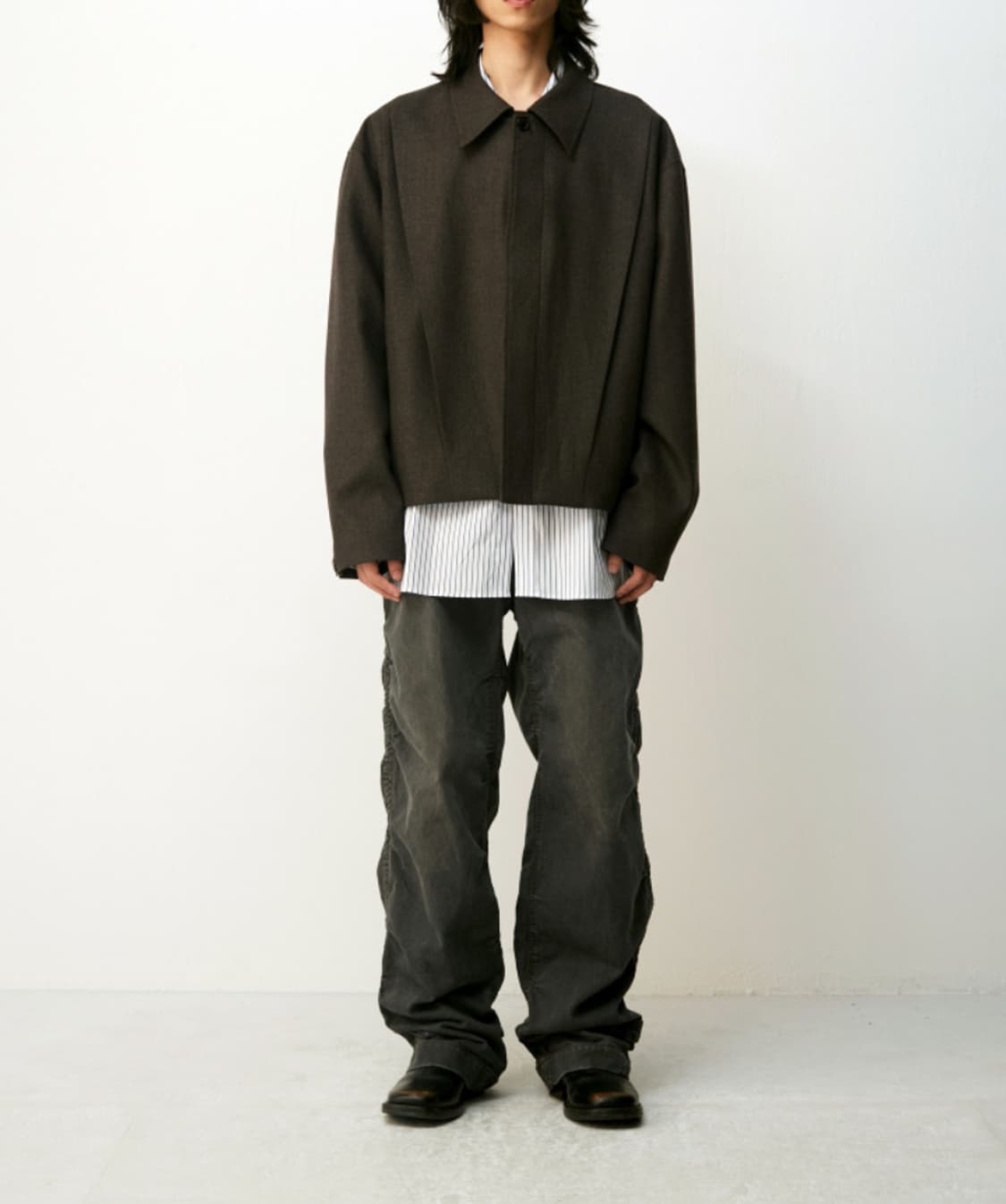 쿠어(coor) 셔링 컴벳 데님 트라우져/스톤 그레이 상품이미지7