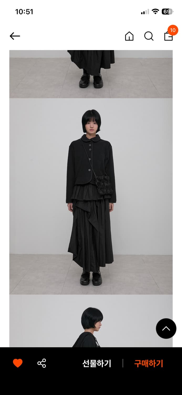 플레어업 Asymmetrical Draped Layered long 상품이미지1