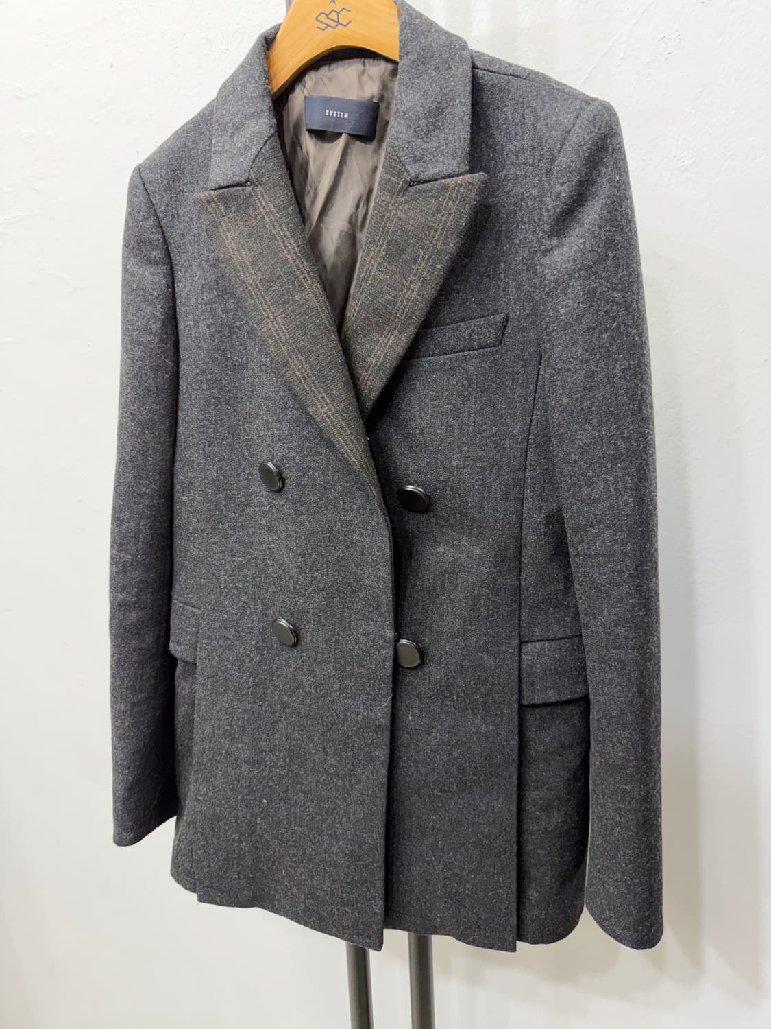 정품) SYSTEM 시스템 한섬 더블 브레스티드 자켓 82 상품이미지3