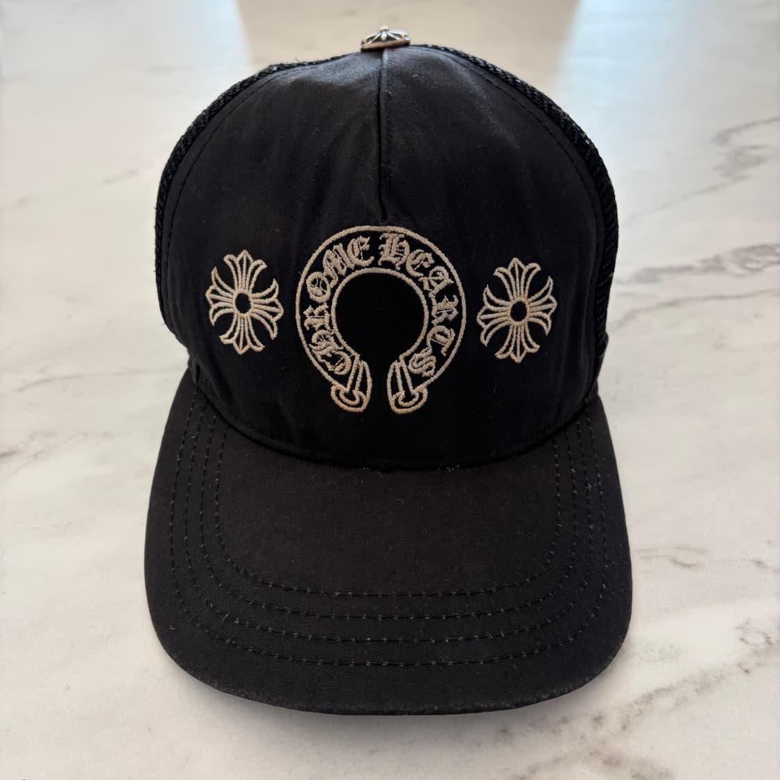 크롬하츠 홀스슈 크로스 사이드 로고 메쉬 캡 모자 USA OS 상품이미지1