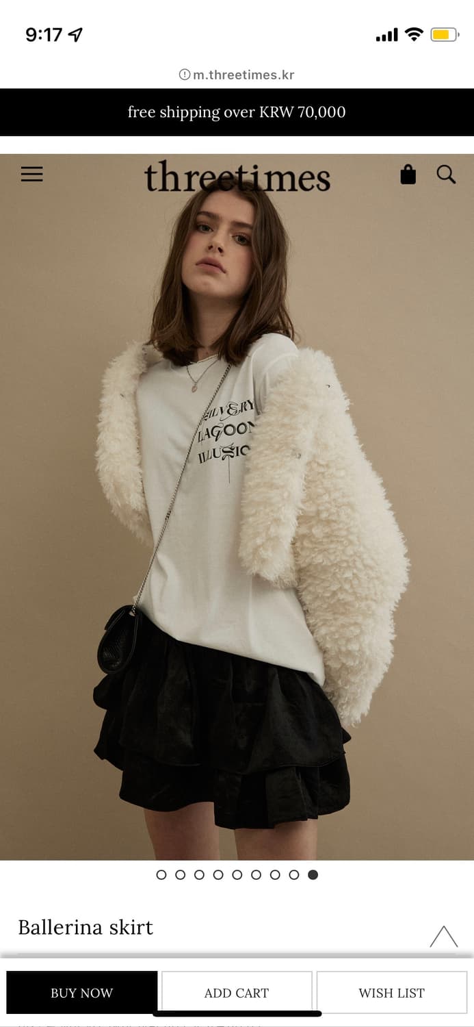 threetimes 쓰리타임즈 플러피 크롭 퍼 자켓 화이트 상품이미지4