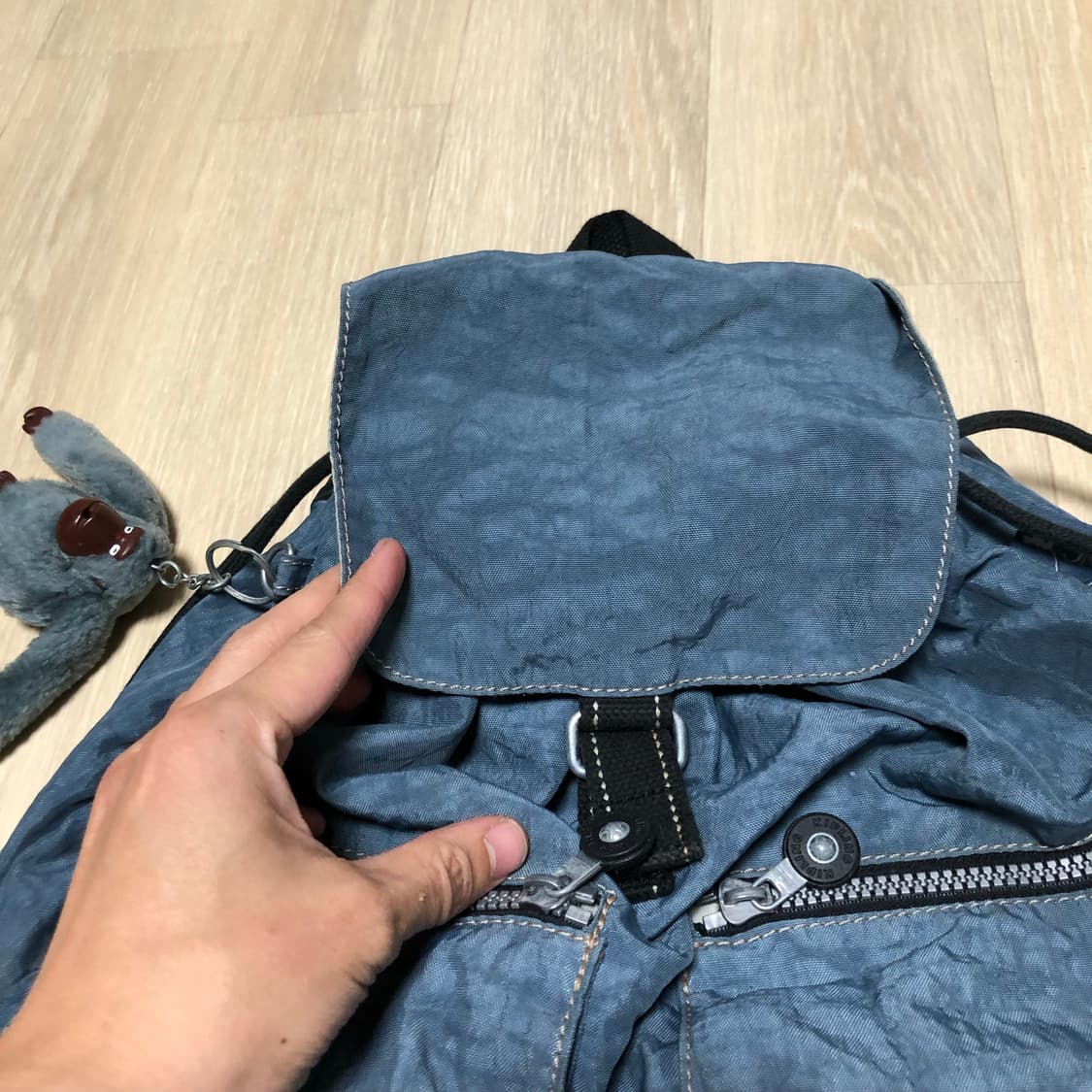 (ONE SIZE) 키플링 Y2K 허니비 복조리 백팩 파스텔 블루 키플링 상품이미지4