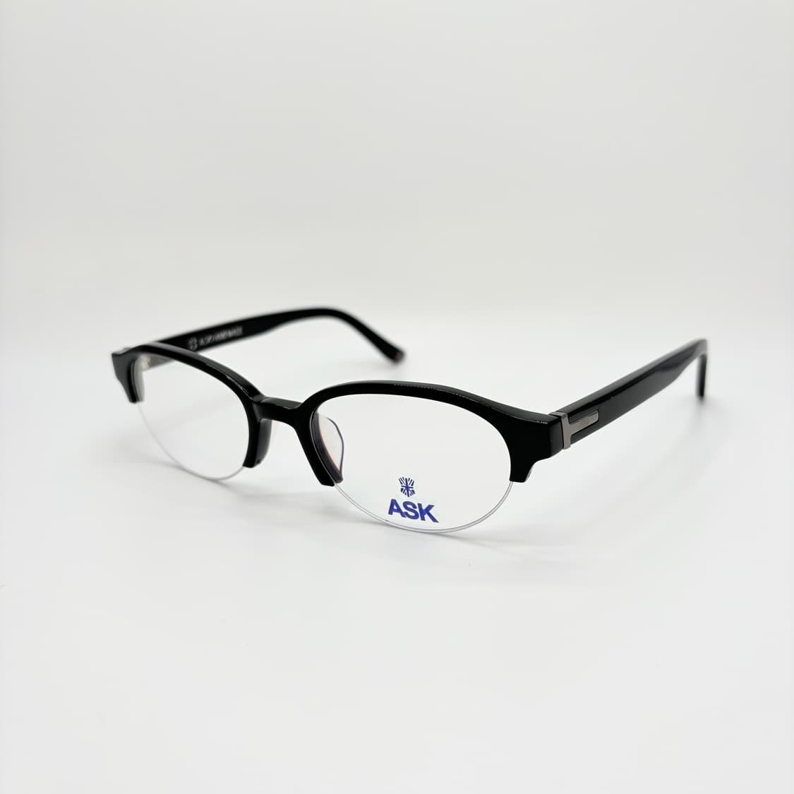 ASK 오벌형 블랙 반뿔테 빈티지안경 상품이미지1