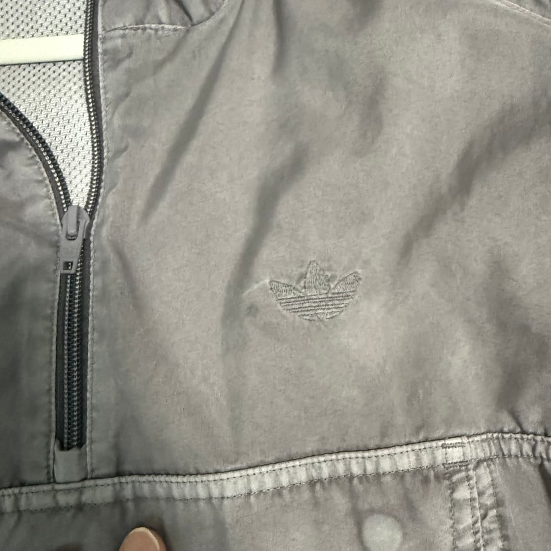 아디다스 스케이트보딩 반집업 가먼트워시 트랙 자켓 아노락 그레이 S 파이 상품이미지3