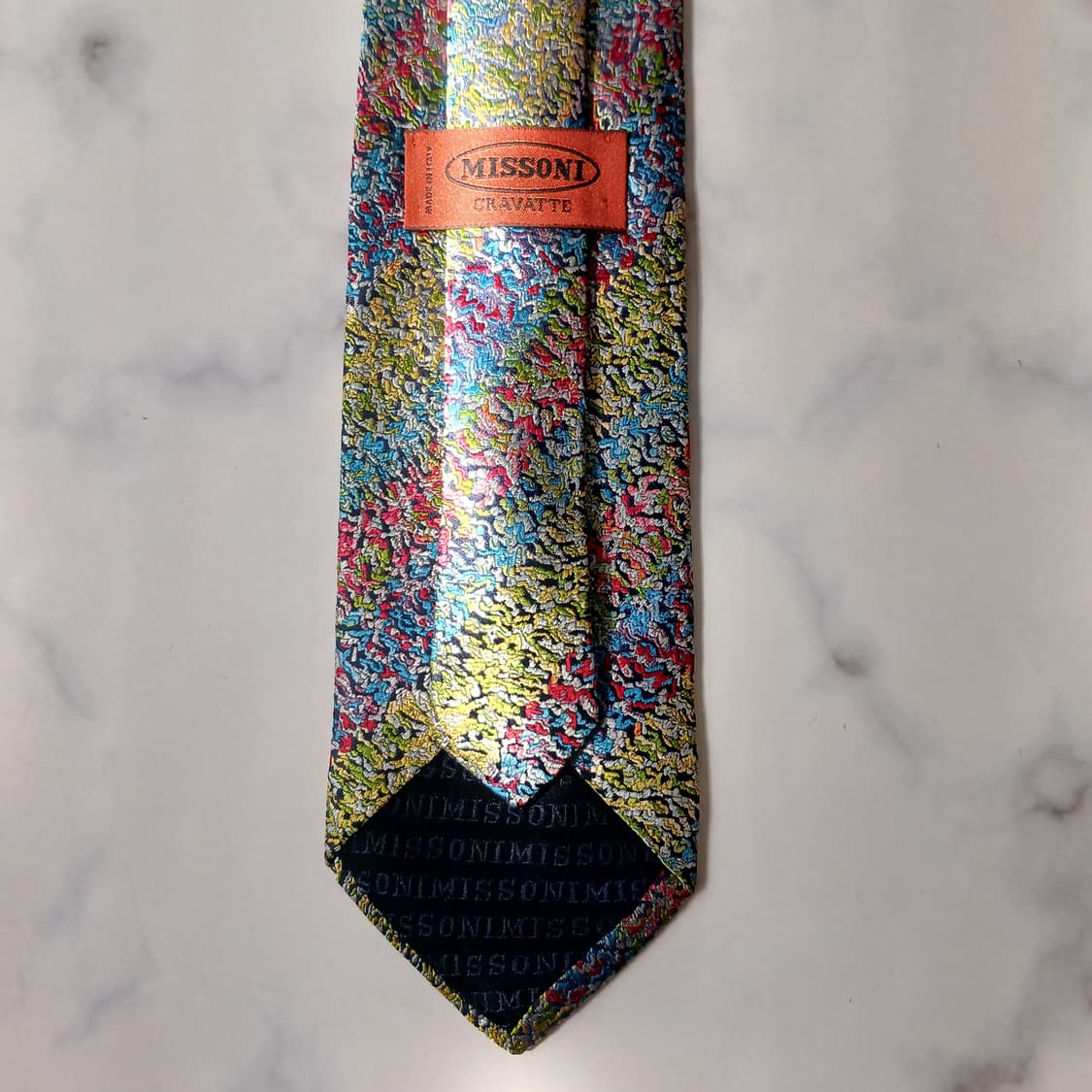 미쏘니 실크 멀티컬러 자카드 패턴 넥타이 9cm S~A+등급 E762 상품이미지8