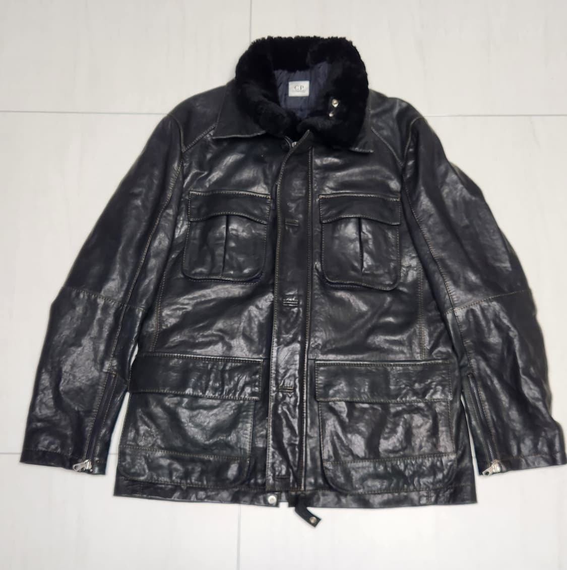 90s 빈티지 cp컴퍼니 가죽 야상 자켓 상품이미지1