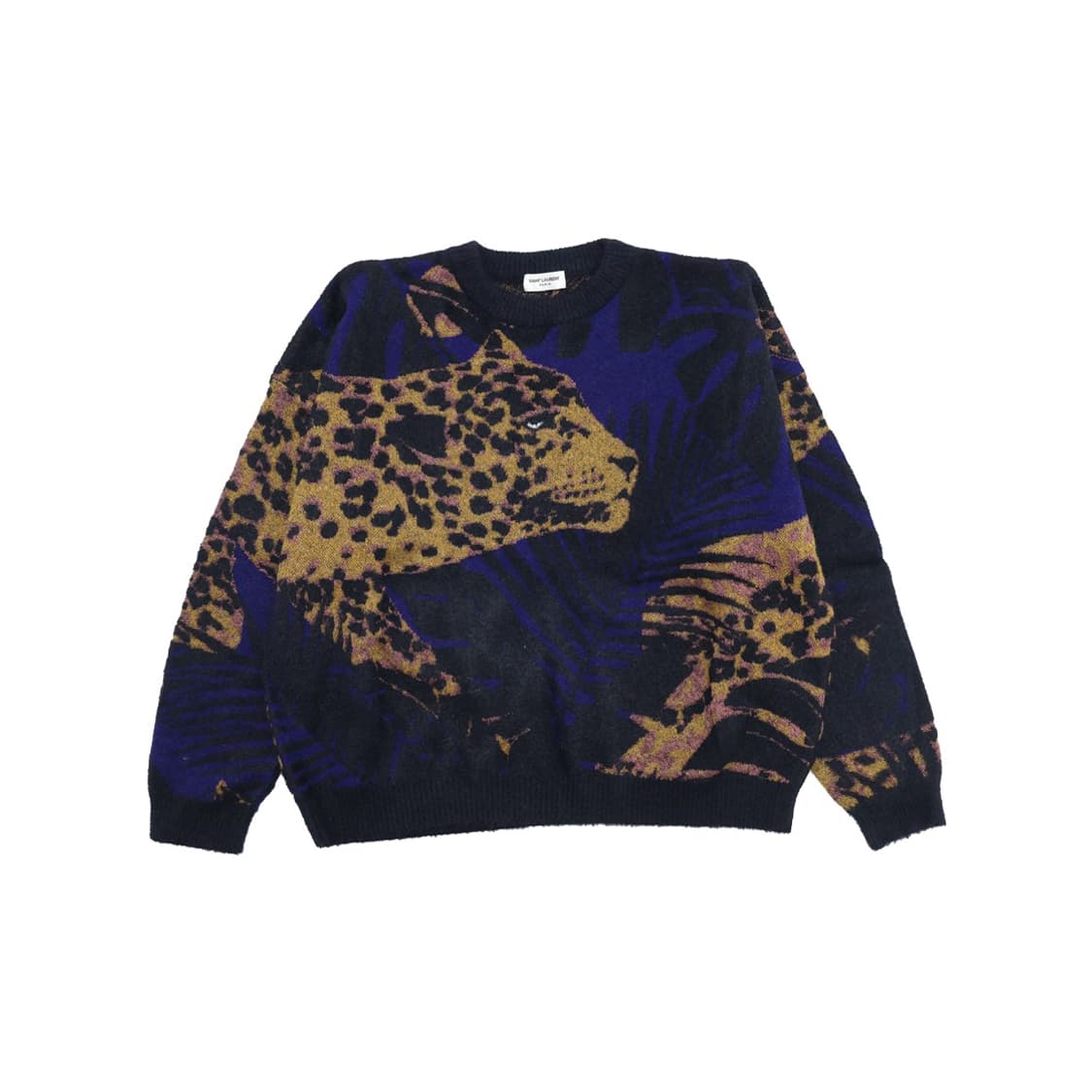 생로랑 646779 자카드 정글 레오파드 라메 니트 블랙 멀티컬러 상품이미지7