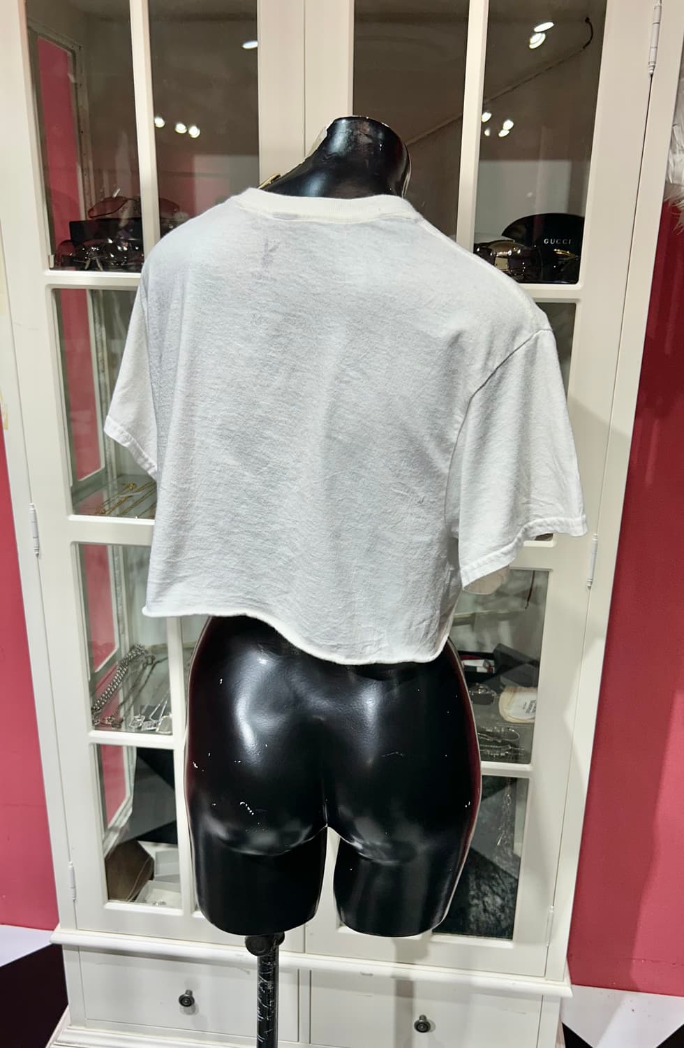 playboy T-shirt 플레이보이 입술 디자인 크롭 반팔 상품이미지2
