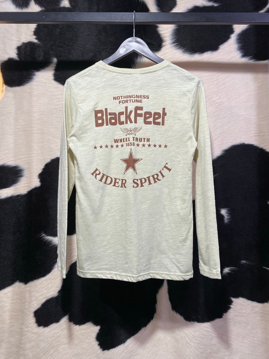 Japanese vtg Black feet 바이크 프린팅 롱슬리브 상품이미지4