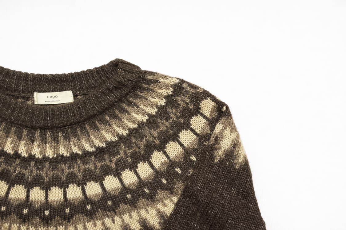 JPN 일본 빈티지 노르딕 페어아일 보헤미안 패턴 요크 니트 스웨터 상품이미지4