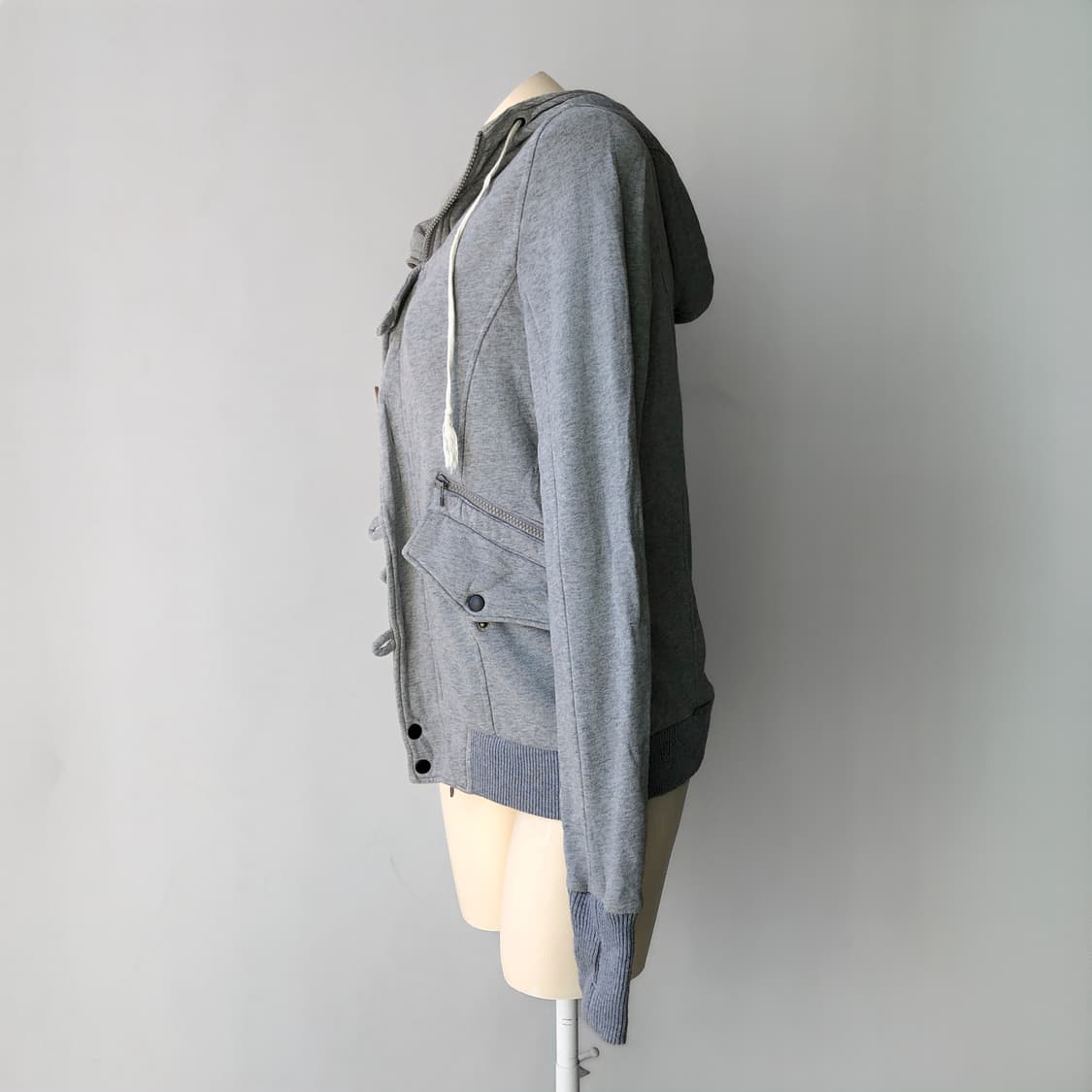 그레이 워머 코튼 저지 후드 집업 상품이미지5