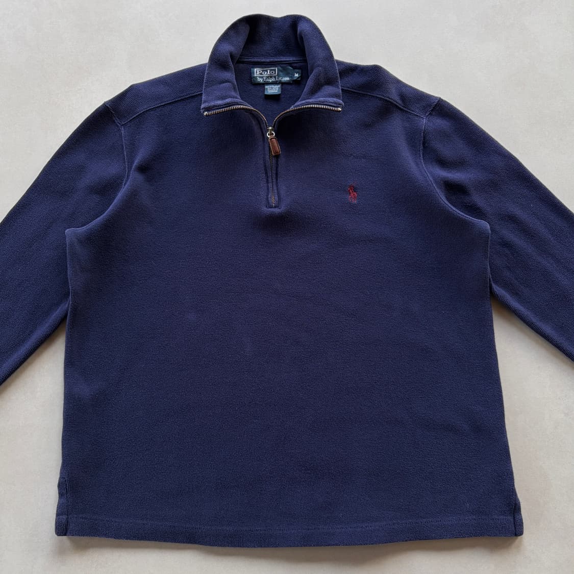 [M]폴로 랄프로렌 하프집업 반집업 코튼 니트 navy 상품이미지3