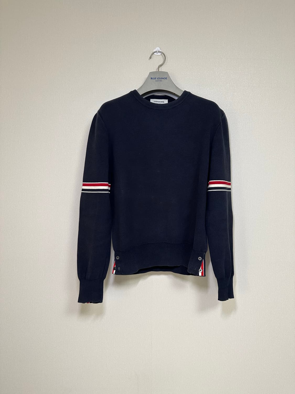 [2size] 톰브라운 암밴드 밀라노스티치 니트 네이비 상품이미지1