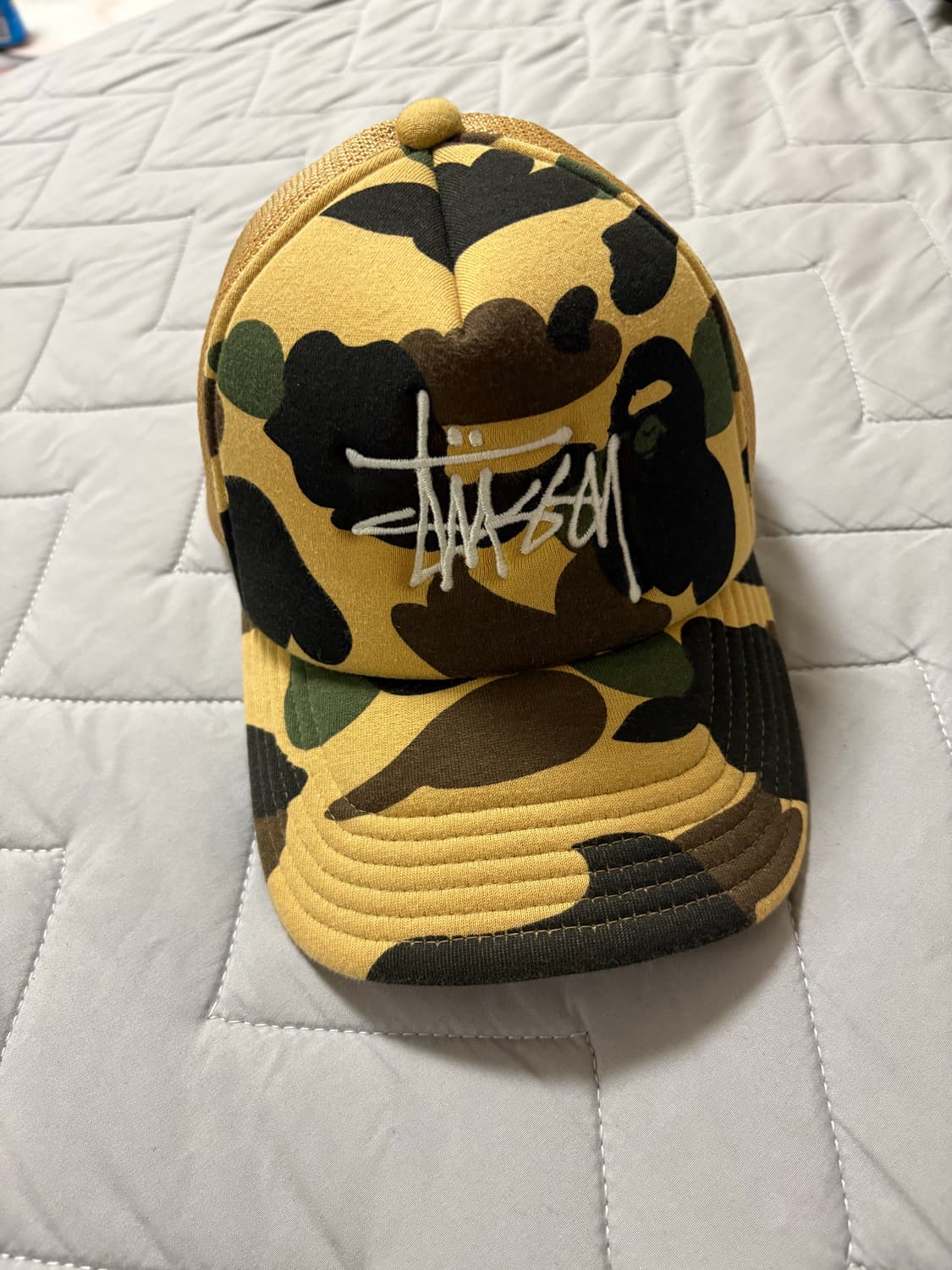 스투시 x 베이프 트러커 캡 옐로우 (판매) 상품이미지2