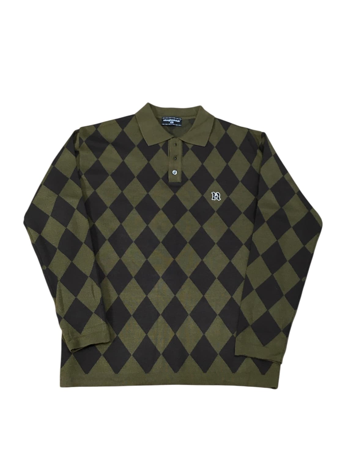 나이스 고스트 클럽 체크보드 니트 폴로 셔츠 상품이미지4