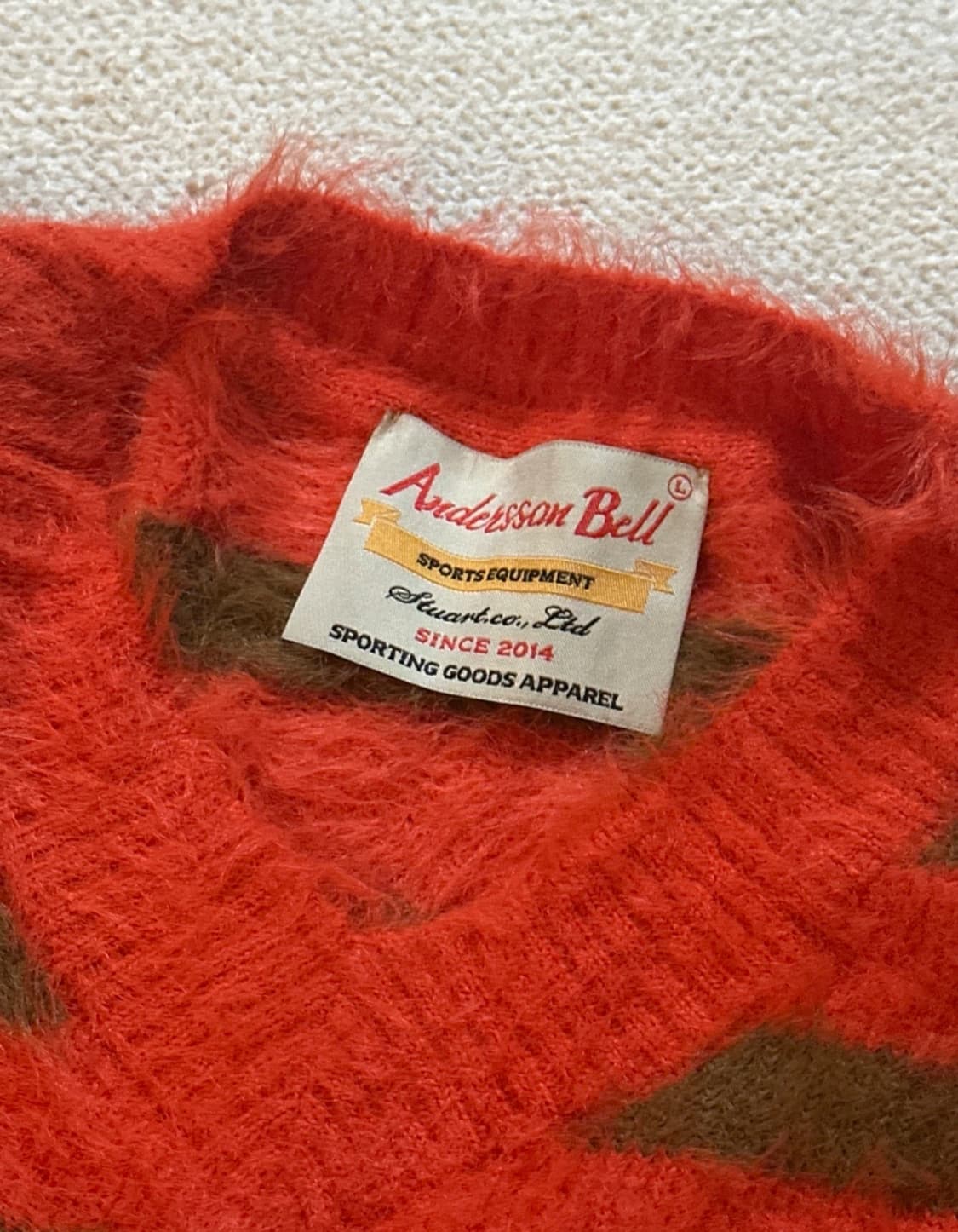 앤더슨벨 브이넥 스트라이프 모헤어 니트 상품이미지2