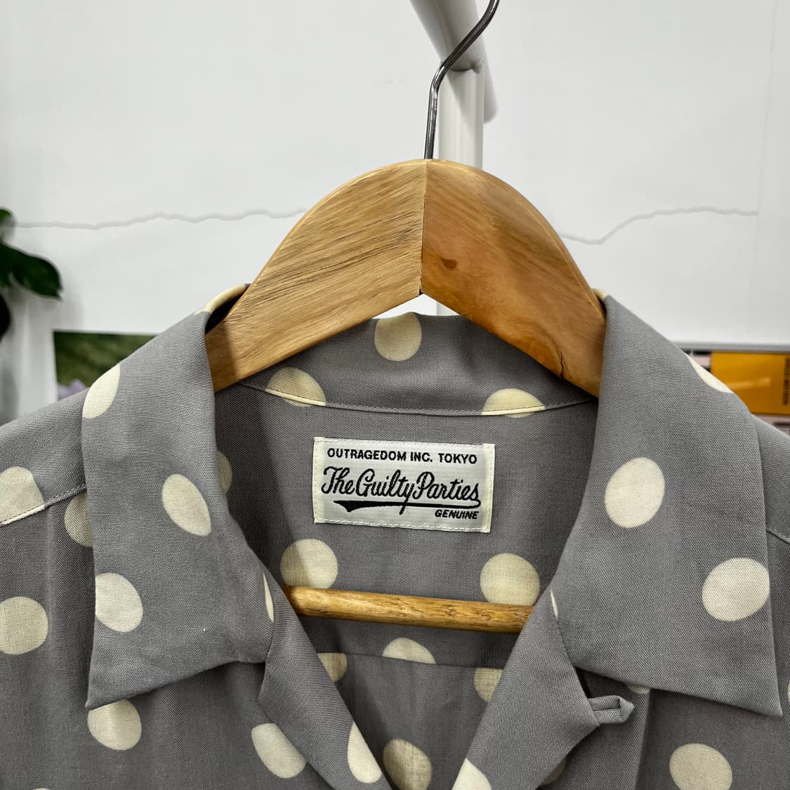 와코마리아 도트 오픈 칼라 셔츠 L 상품이미지3