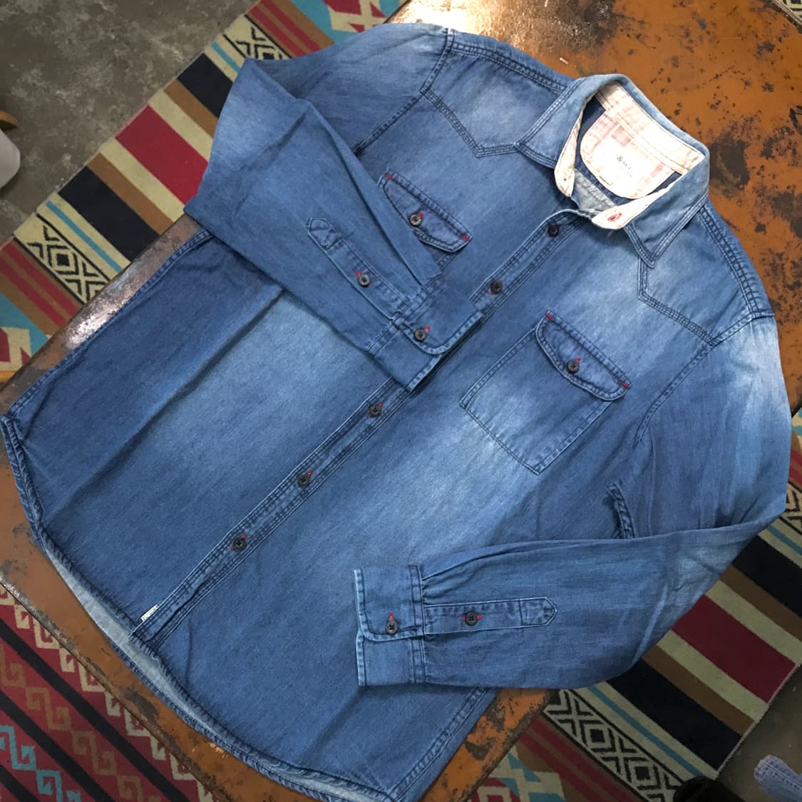 폴로 데님앤서플라이 중청 데님 웨스턴셔츠 남성 102 105 여성 프리 상품이미지2