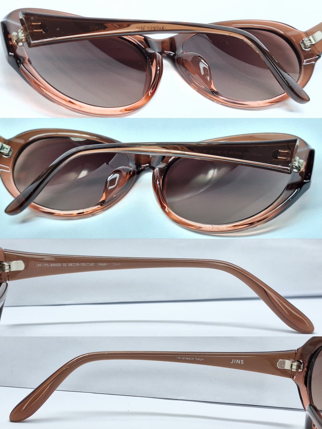 JINS 진스 LRF-17S-800 브라운 오벌형 선글라스 여성용/ 일본 상품이미지3