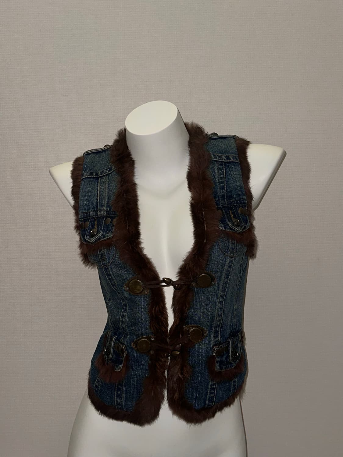 빈티지 퍼 청자켓 베스트 상품이미지7