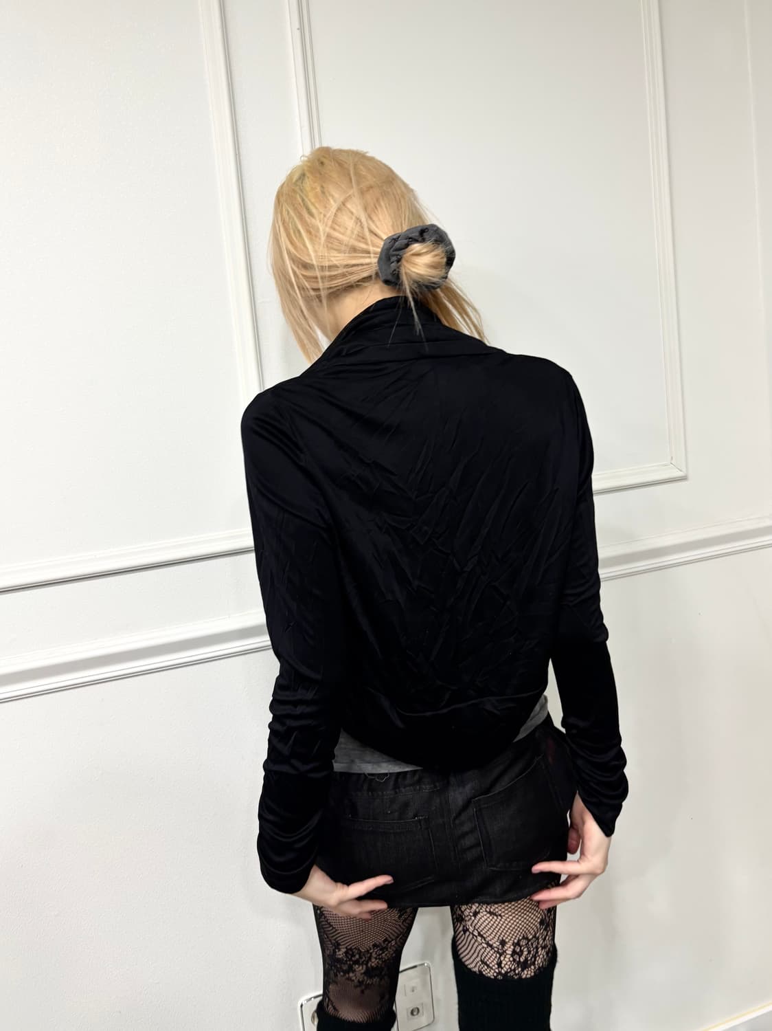 [Made in italy]aesthetic shirring Black  상품이미지3