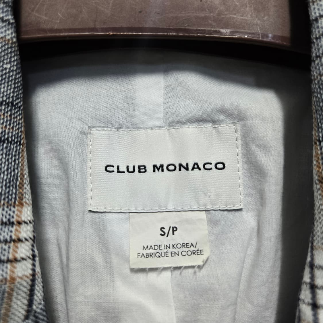 클럽모나코 레이온 린넨 체크 패턴 자켓  상품이미지4