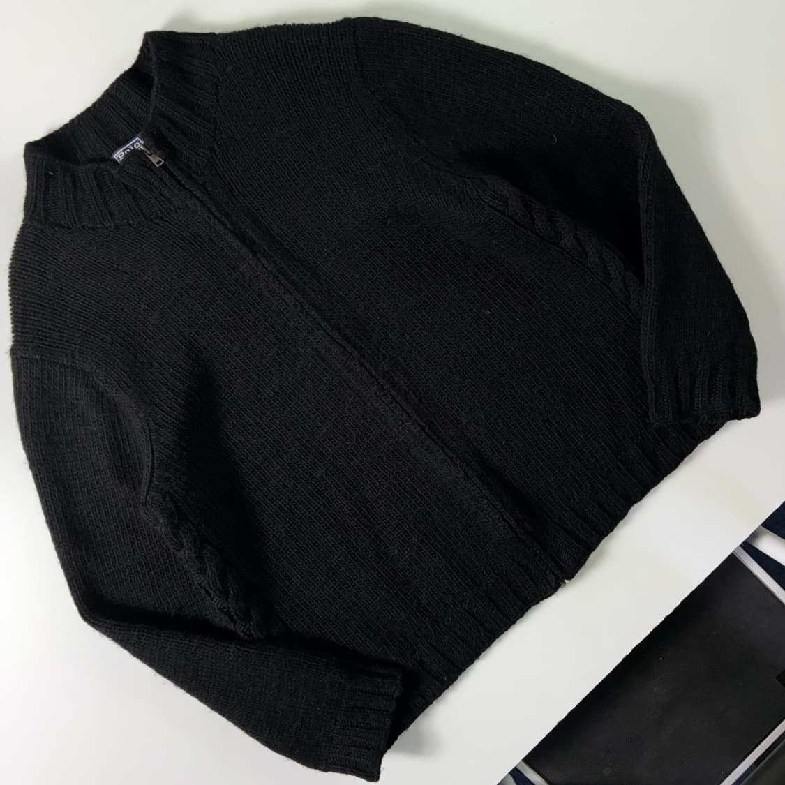 Polo  폴로 랄프로렌 울 블랙 니트집업  상품이미지2