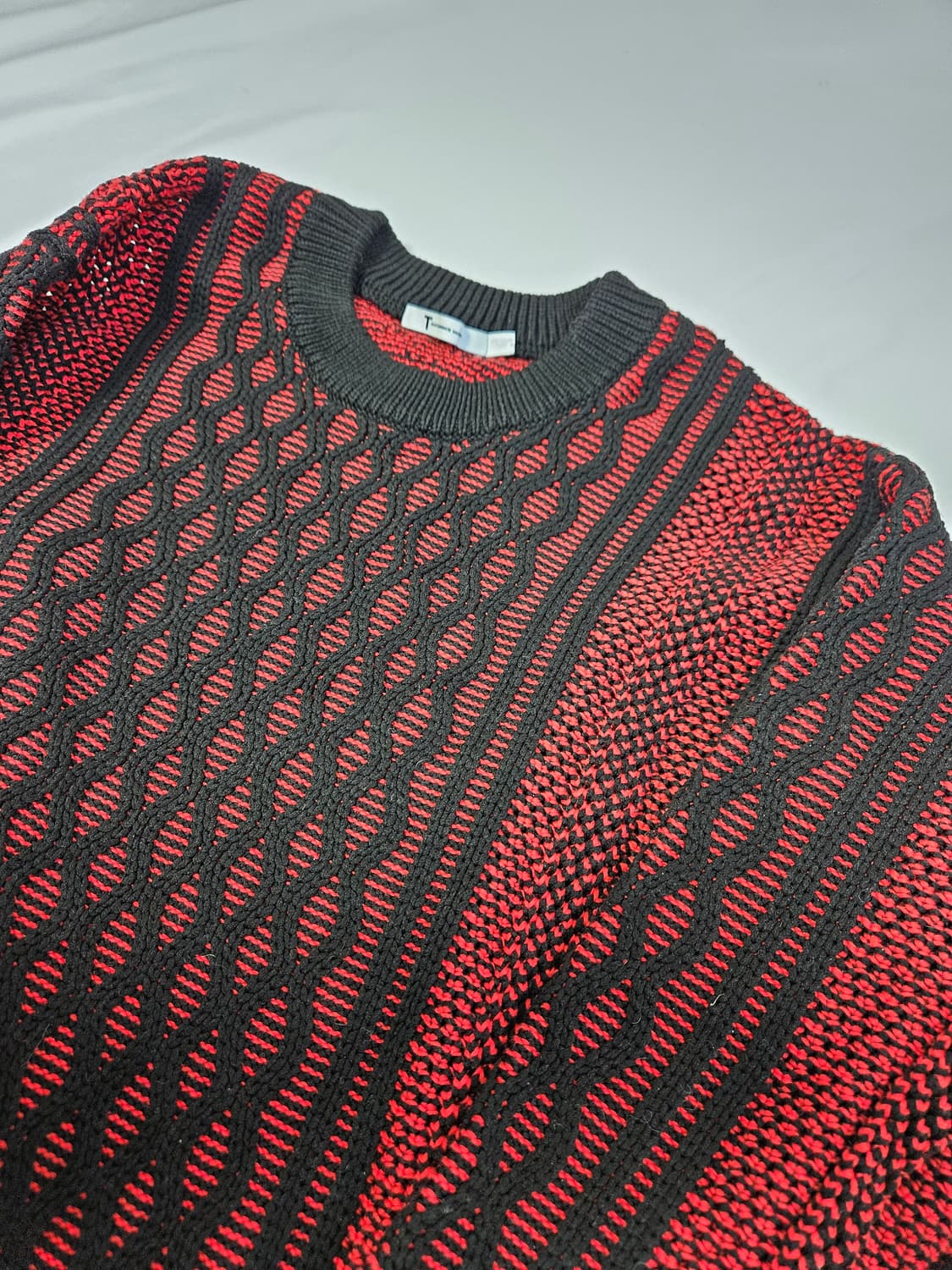알렉산더왕 케이블 니트 스웨터 레드블랙 정품 M 상품이미지4
