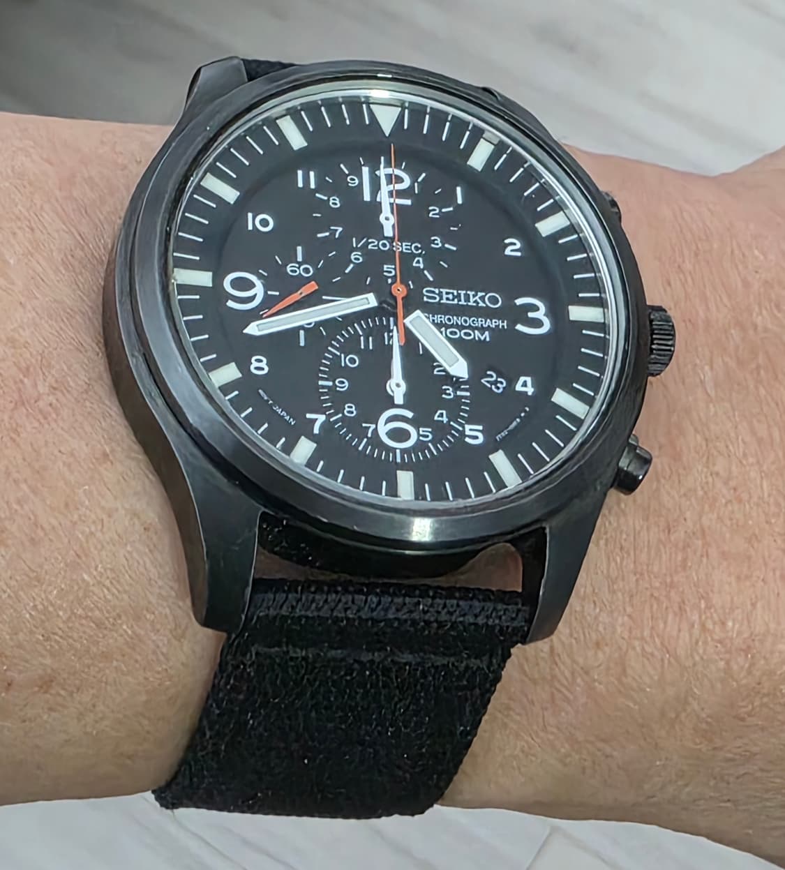 세이코 (SEIKO) SNDA65 밀리터리 크로노 그래프 블랙 시계 상품이미지3