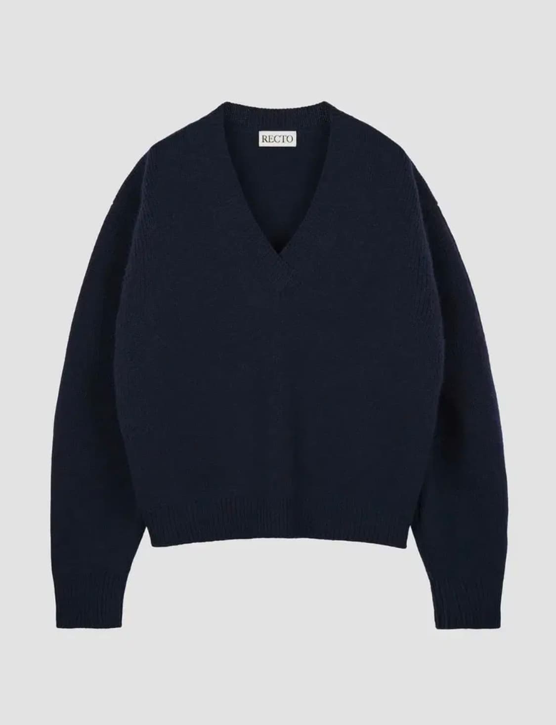 렉토 청키 브이넥 니트 S 네이비 상품이미지1