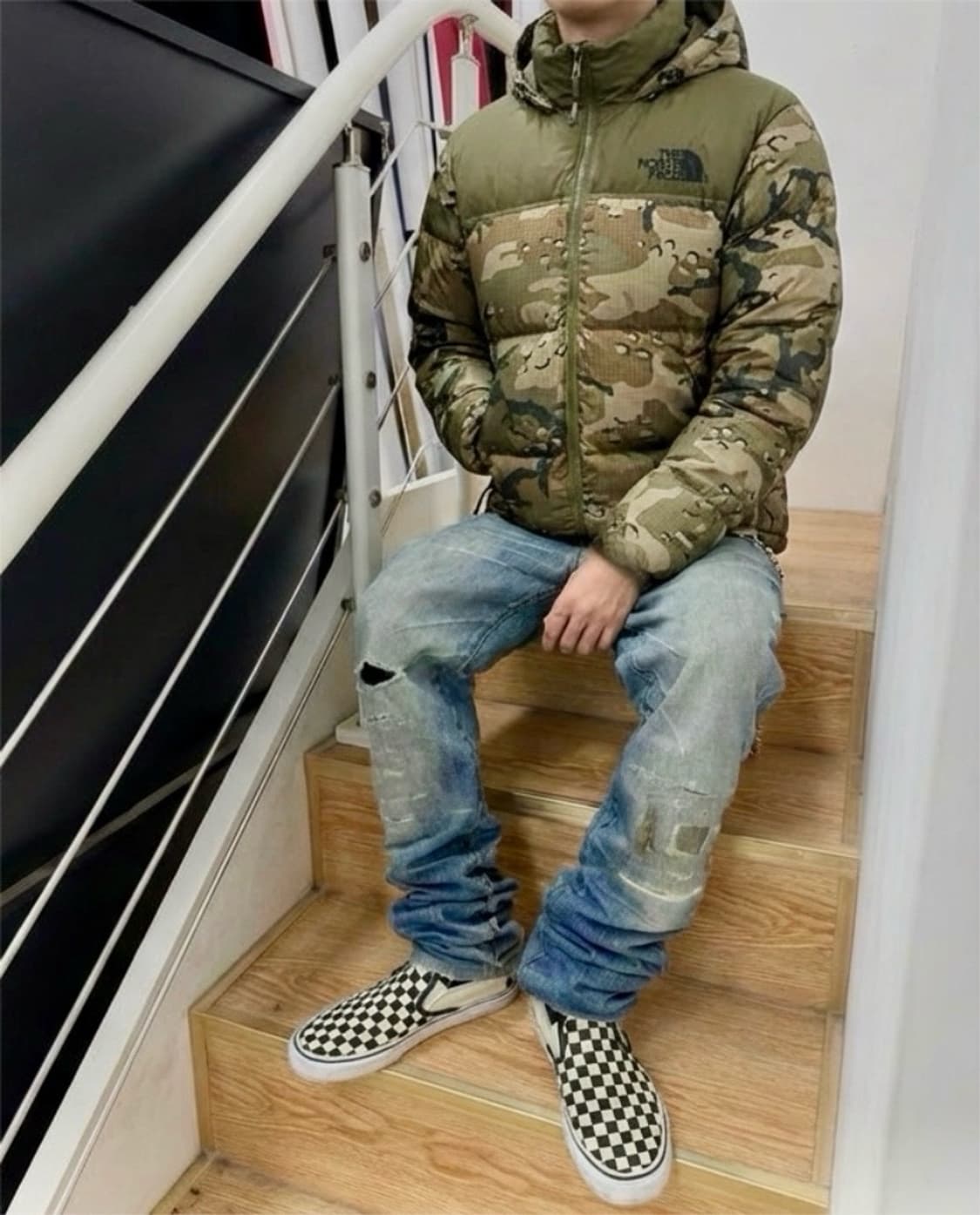 노스페이스 노벨티 눕시 카모 구스다운 숏패딩 상품이미지1