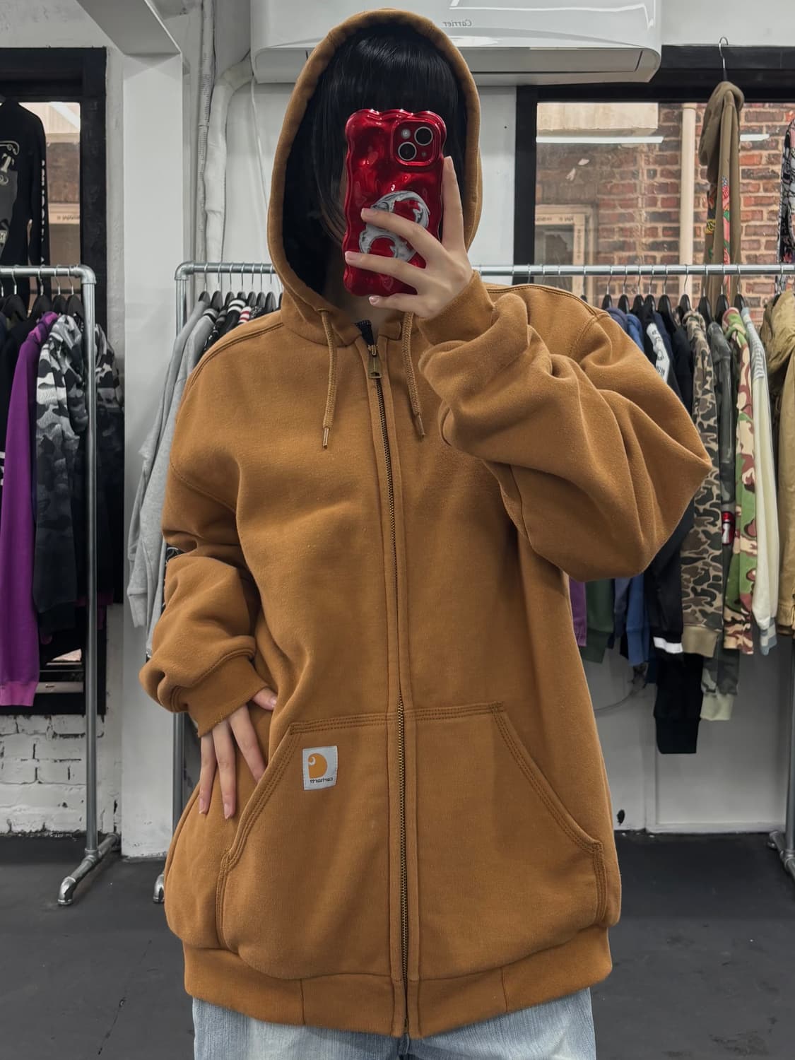 칼하트 써멀 브라운 후드집업 상품이미지4