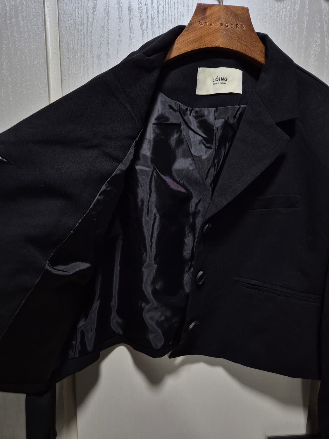 (세일)(새상품)LOiNG 블랙 크롭 자켓 상품이미지6