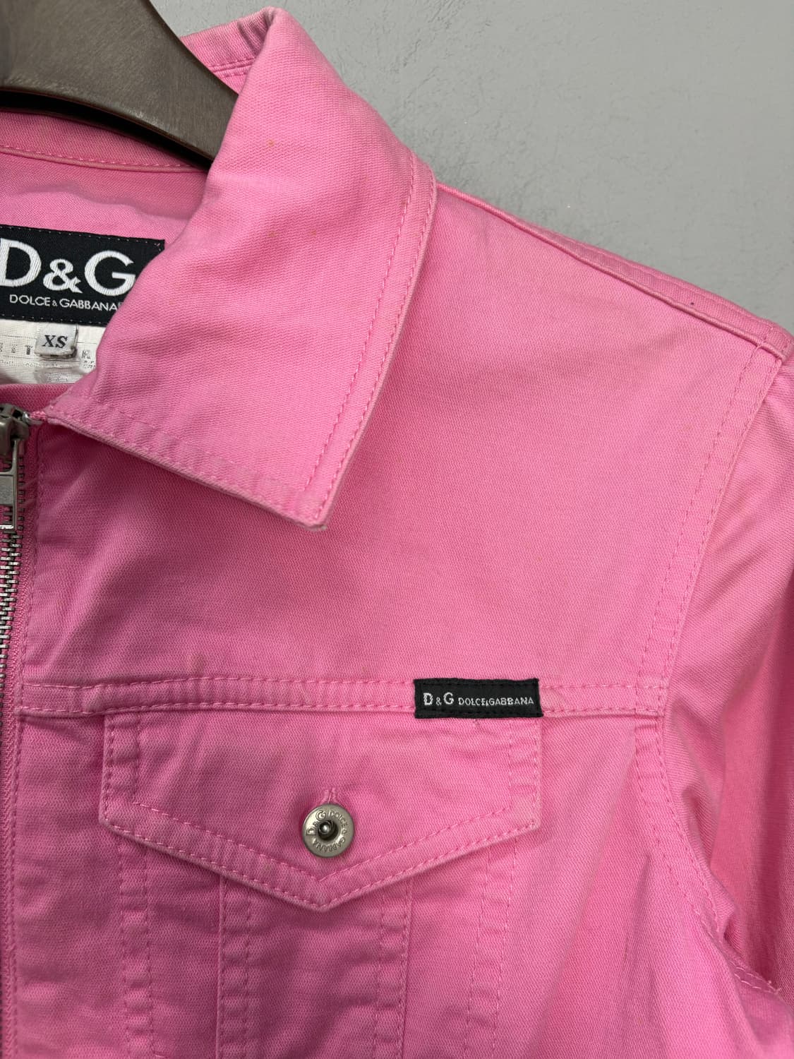돌체앤가바나 핑크 크롭 데님 자켓 A3249 상품이미지4