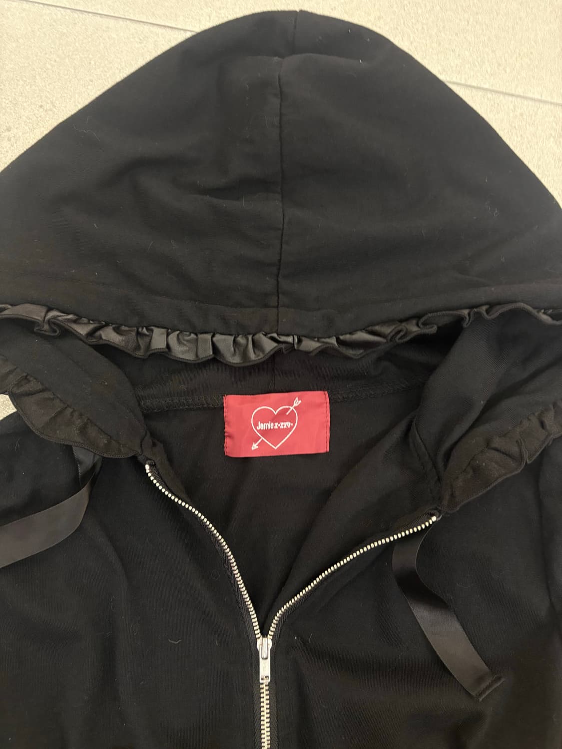 하트 프릴 갸루 후드집업 상품이미지3