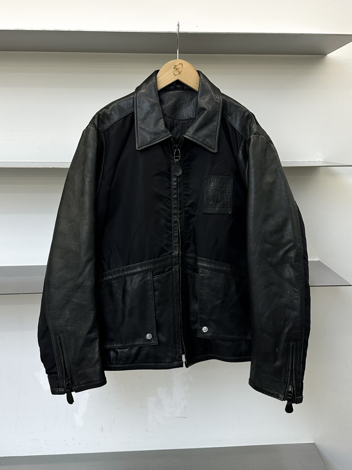 쿠기 90s S.W.A.T 레더 나일론 자켓 상품이미지1