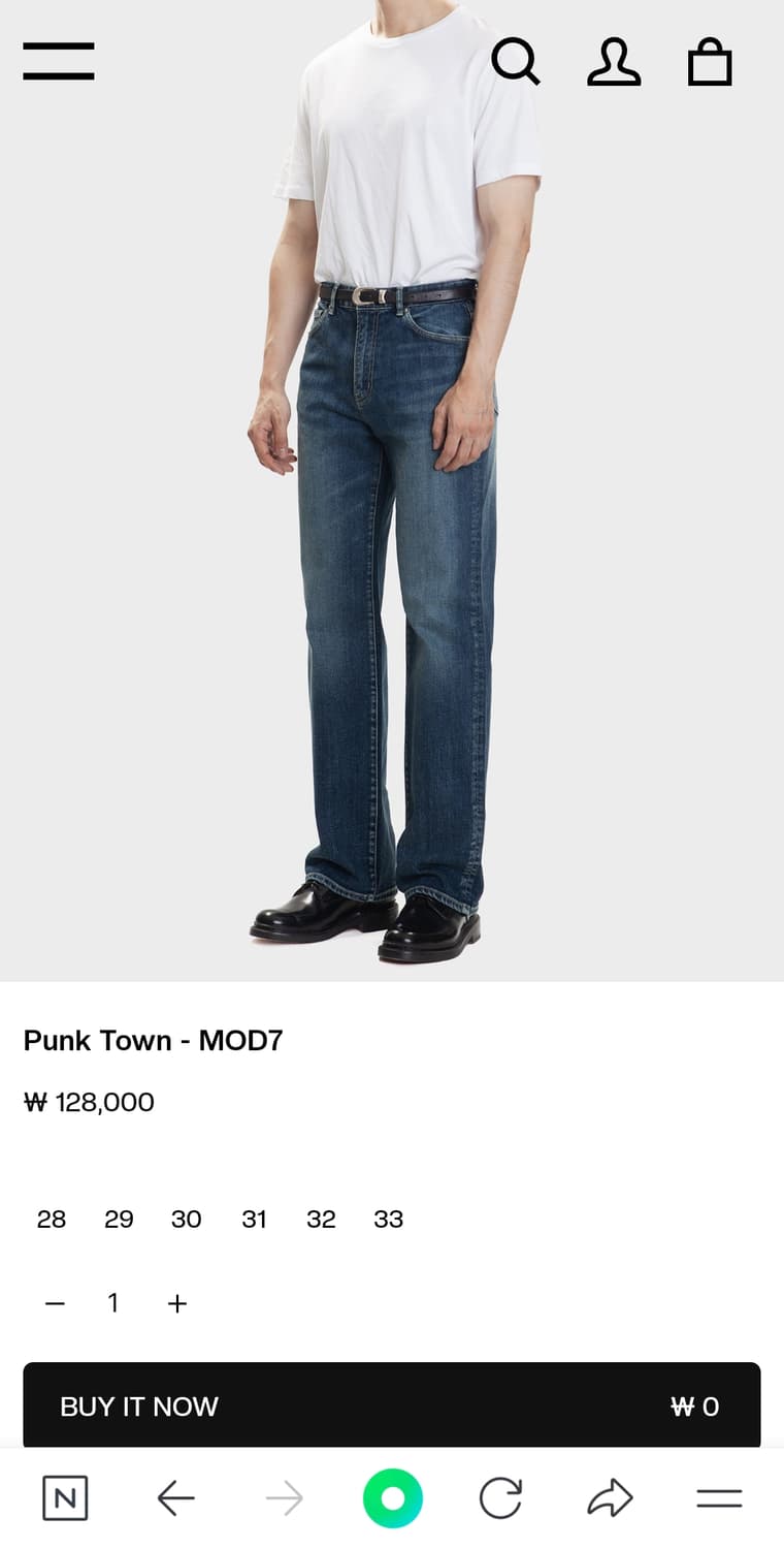 모드나인 진청 스트레이트핏 상품이미지2