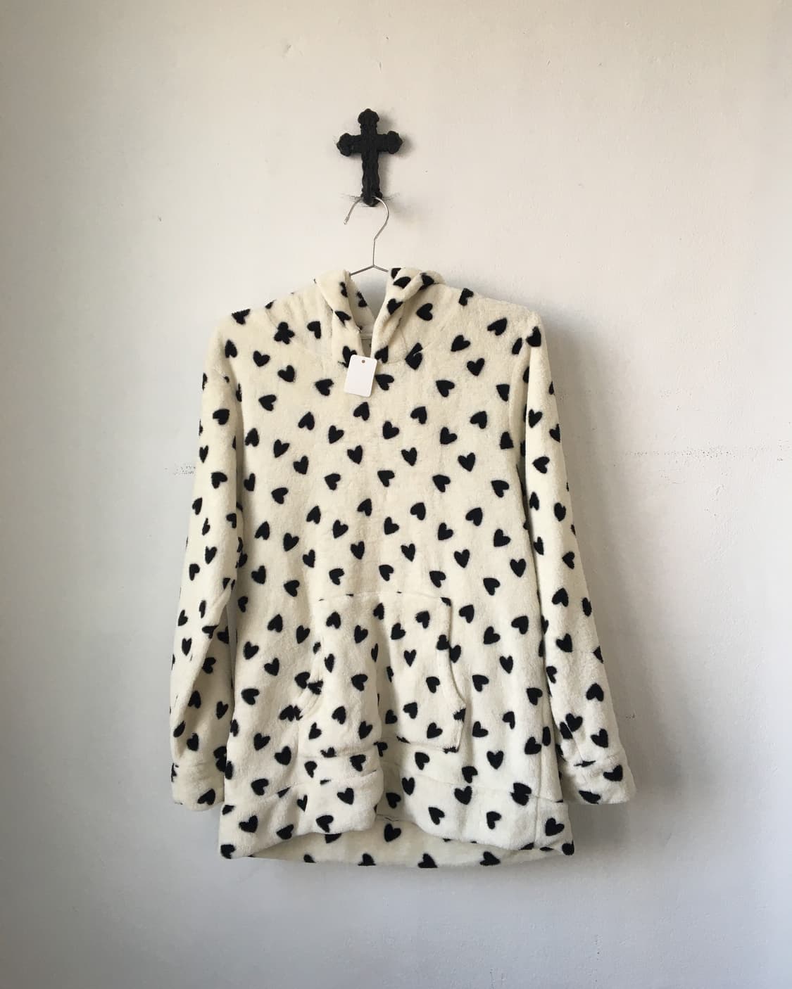 Heart pattern fleece hood 상품이미지2