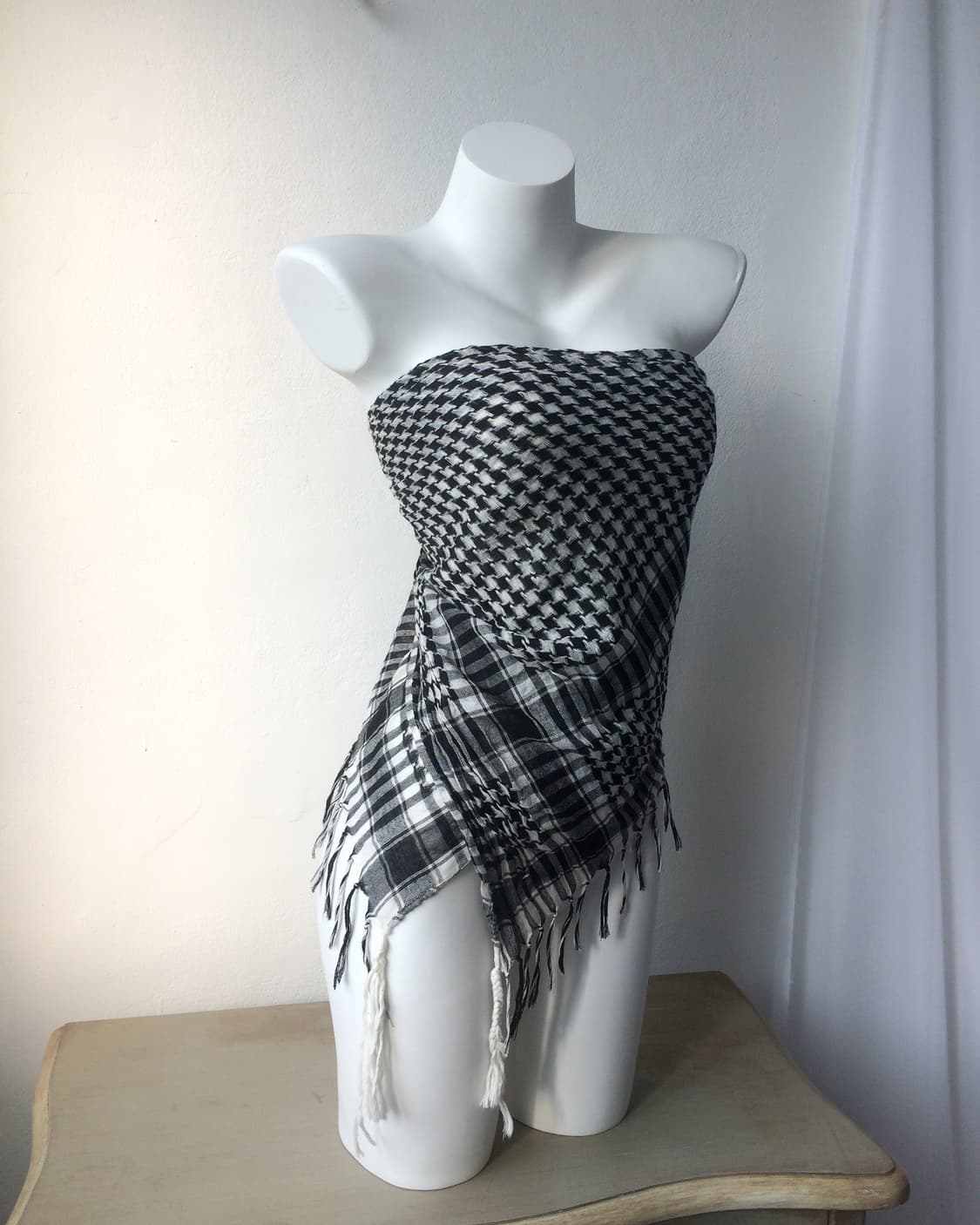pattern fringe scarf 상품이미지3