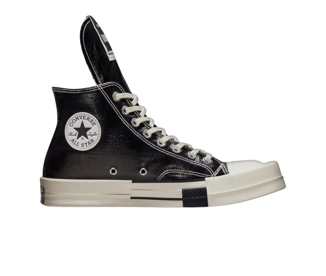 (새상품급) 릭오웬스 x 컨버스 터보다크 척70 하이 블랙 래커드 데님 상품이미지1