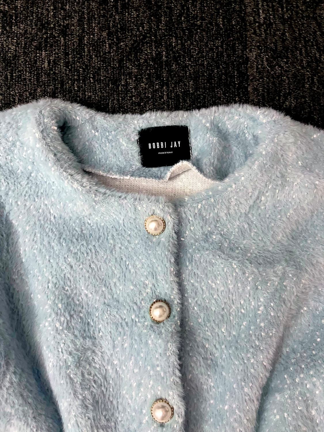 하늘색 진주 트위드 가디건 상품이미지2