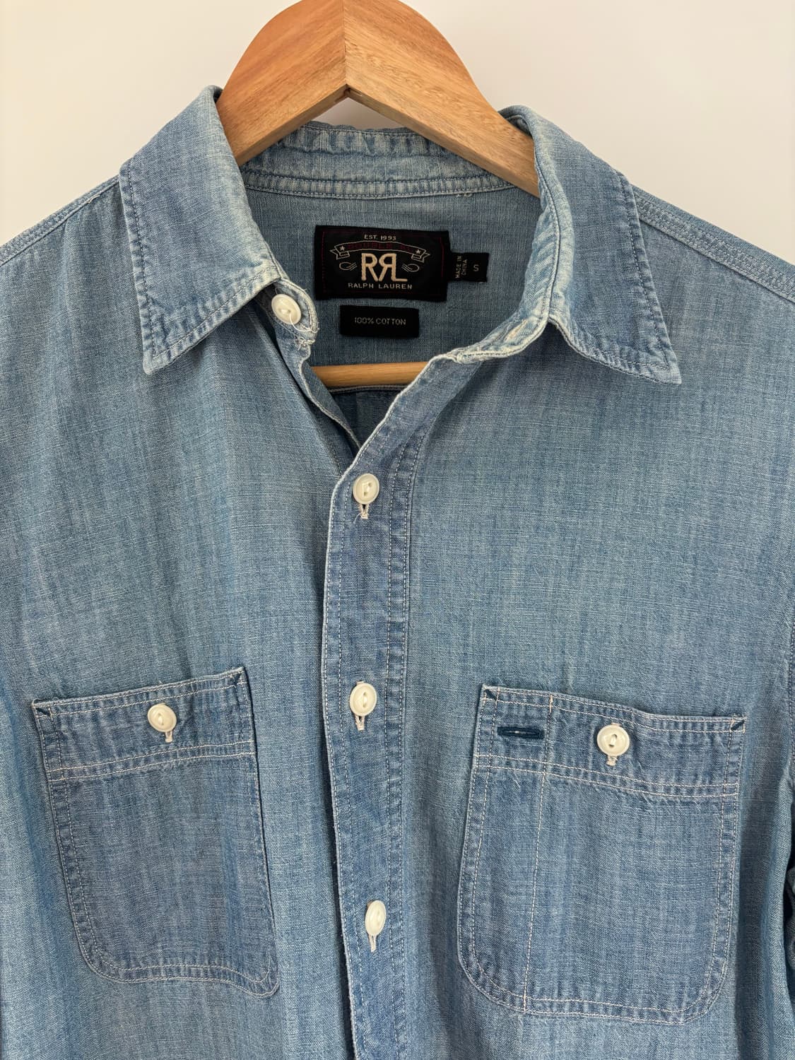 [S] RRL 샴브레이 워크셔츠 인디고 상품이미지5